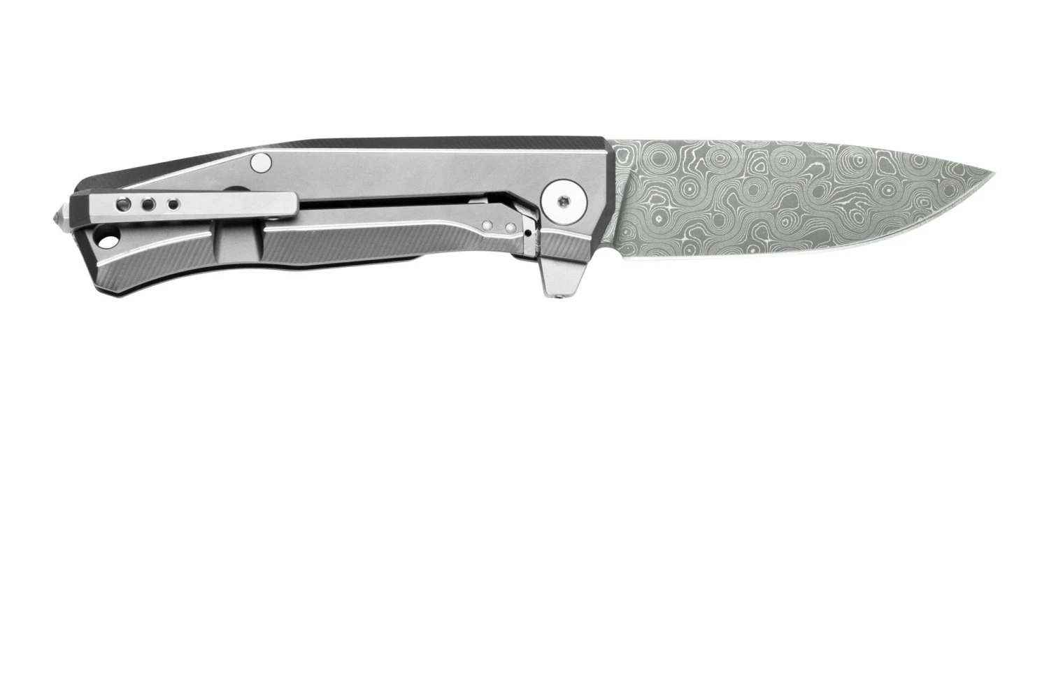 LionSteel Myto Damascus, Grey Titanium MT01D-GY Navaja, Diseño Molletta 2 LionSteel Myto Damascus, Grey Titanium MT01D-GY Navaja, Diseño Molletta - Imagen 2