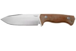 Lionsteel T6 Satin, Natural Canvas Micarta T6-CVN Cuchillo Fijo
