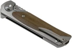 Liong Mah Warrior Two V3 Green Canvas Micarta Navaja -Tienda De Cuchillos LO WA GCM3 04 liong mah design