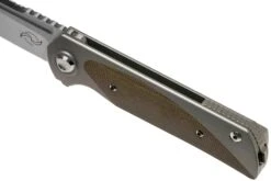 Liong Mah Warrior Two V3 Green Canvas Micarta Navaja -Tienda De Cuchillos LO WA GCM3 07 liong mah design