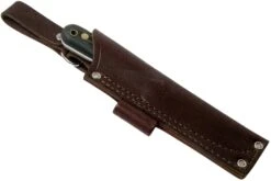 LT Wright Genesis Scandi Grind, A2, Matte Black Micarta, Leather Sheath, Cuchillo Bushcraft -Tienda De Cuchillos LT GEN SC BM LS 06 lt wright