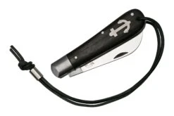 Otter Anchor Knife 172 LB Large Carbon, Smoked Oak, Stainless Anchor, Leather Strap, Navaja -Tienda De Cuchillos OR172LB 04 otter