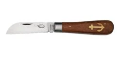 Otter Anchor Knife 173 R Small Stainless, Sapeli, Brass Anchor, Navaja