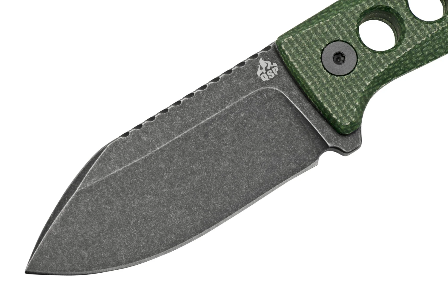 QSP Knife Canary QS141-C2 Blackwashed, Black Green G10, Cuchillo De Cuello 3 QSP Knife Canary QS141-C2 Blackwashed, Black Green G10, Cuchillo De Cuello - Imagen 3