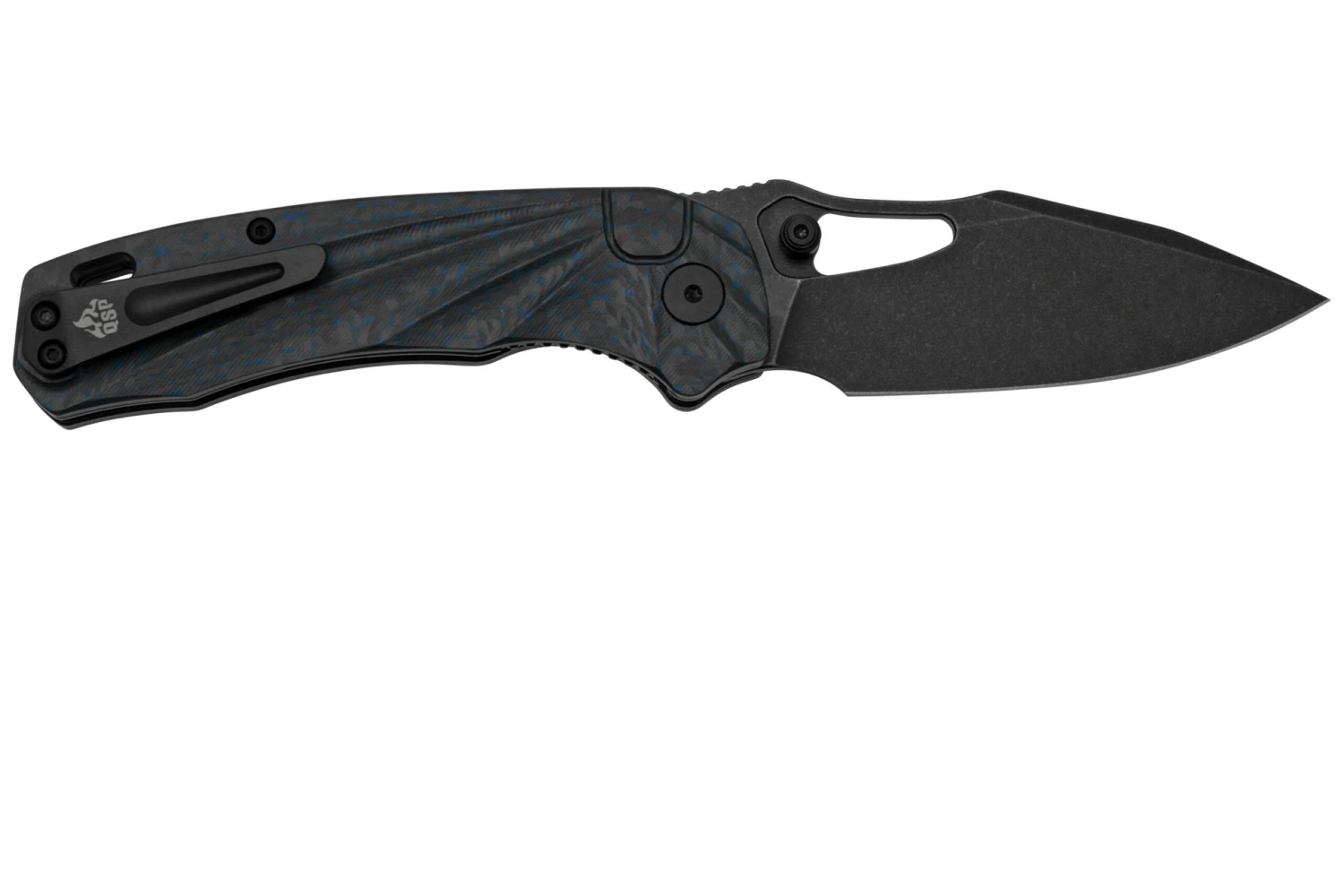 QSP Knife Hornbill QS146-B2 Blue Carbon Fiber, Black Stonewashed, Navaja 2 QSP Knife Hornbill QS146-B2 Blue Carbon Fiber, Black Stonewashed, Navaja - Imagen 2