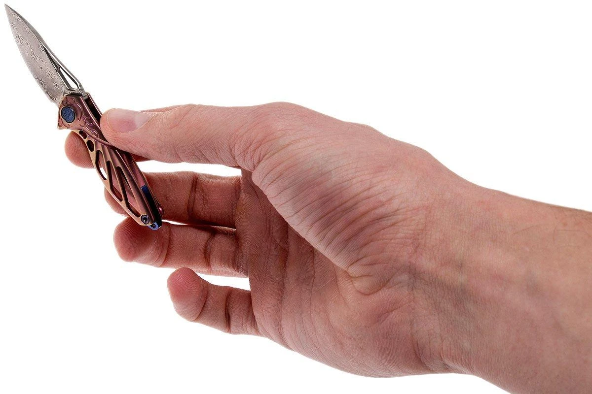 Rike Mini Hummingbird Navaja Damascus, Rosa 8 Rike Mini Hummingbird Navaja Damascus, Rosa - Imagen 8