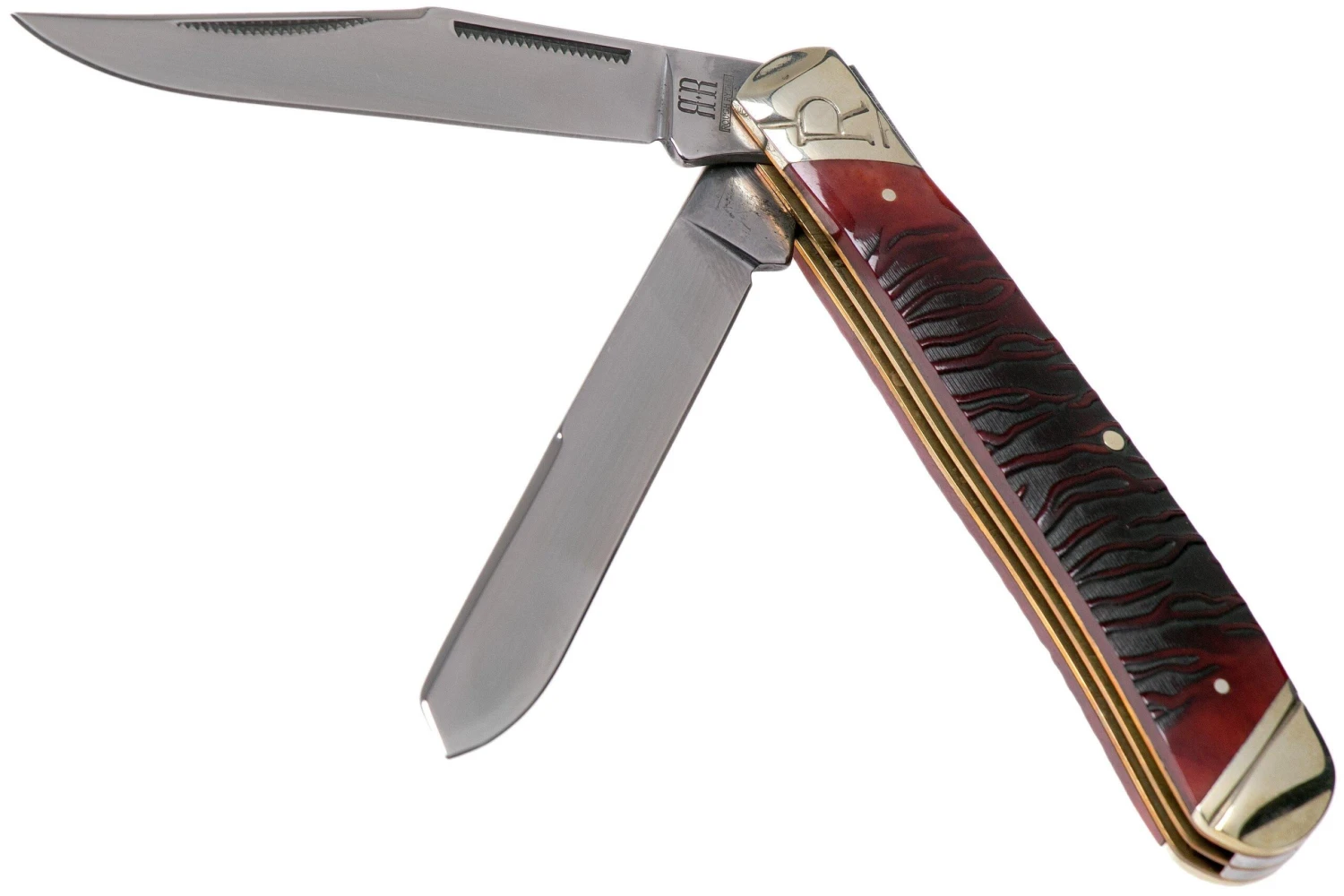 Rough Ryder Tiger Stripe Trapper RR2218 Navaja 1 Rough Ryder Tiger Stripe Trapper RR2218 Navaja
