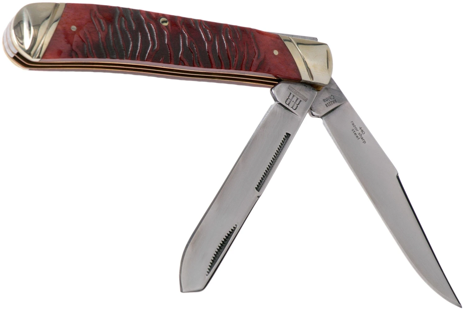 Rough Ryder Tiger Stripe Trapper RR2218 Navaja 2 Rough Ryder Tiger Stripe Trapper RR2218 Navaja - Imagen 2