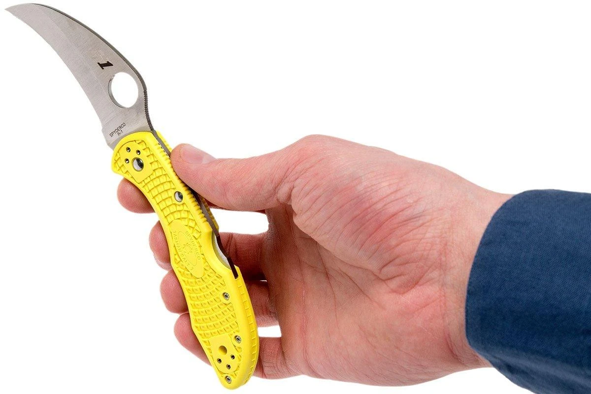 Spyderco Tasman Salt 2 C106PYL2 Plain Edge Navaja, Amarillo 8 Spyderco Tasman Salt 2 C106PYL2 Plain Edge Navaja, Amarillo - Imagen 8