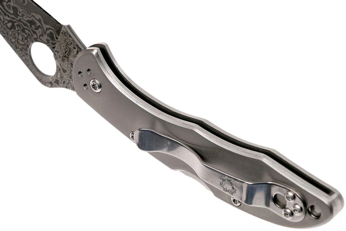 Spyderco C11TIPD Delica 4 Titanium Damascus Navaja 5 Spyderco C11TIPD Delica 4 Titanium Damascus Navaja - Imagen 5