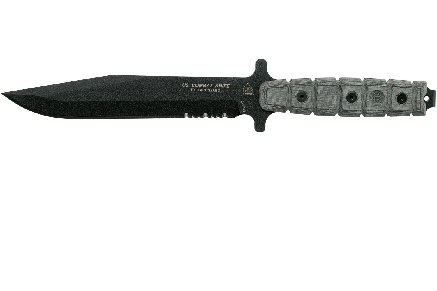 TOPS Knives US Combat Knife Cuchillo De Exterior, Serrated, US-01-SERR, Szabo-design 1 TOPS Knives US Combat Knife Cuchillo De Exterior, Serrated, US-01-SERR, Szabo-design