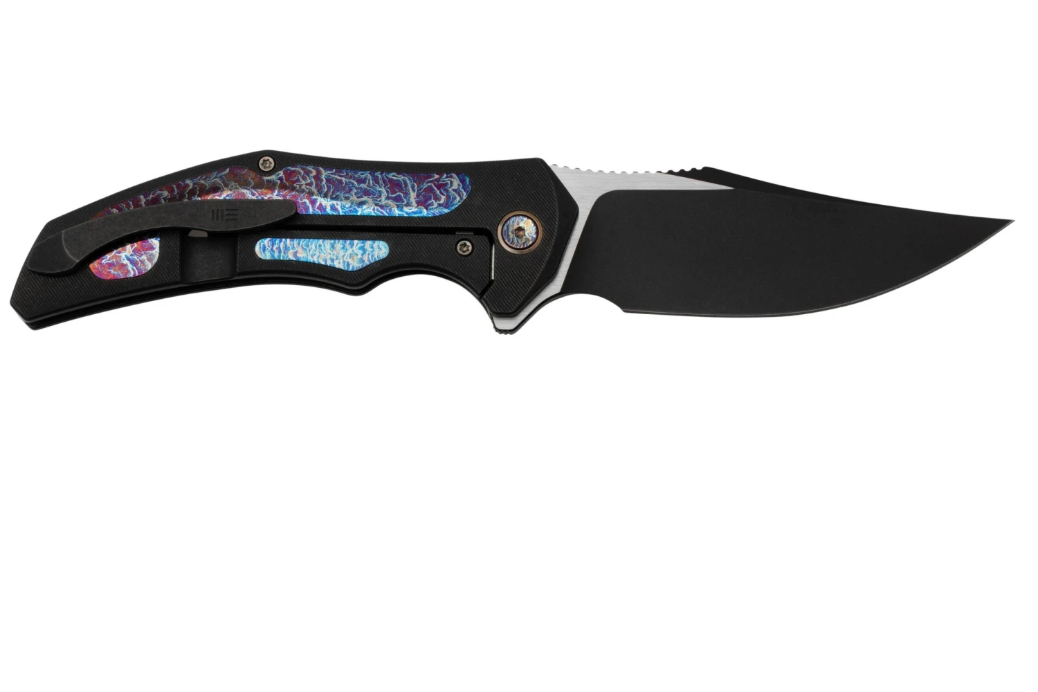 WE Knife Magnetron Black Titanium Flamed Titanium, Black Stonewashed CPM 20CV WE18058-4 Navaja 2 WE Knife Magnetron Black Titanium Flamed Titanium, Black Stonewashed CPM 20CV WE18058-4 Navaja - Imagen 2