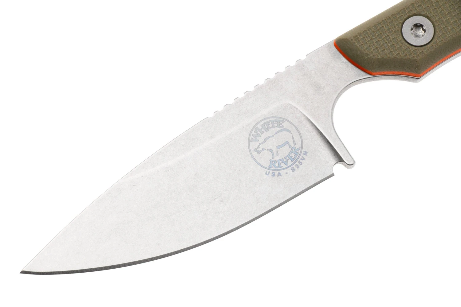 White River M1 Backpacker Pro WRM1-TGO Green/Orange G10, Funda De Kydex, Cuchillo De Cuello 3 White River M1 Backpacker Pro WRM1-TGO Green/Orange G10, Funda De Kydex, Cuchillo De Cuello - Imagen 3